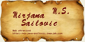 Mirjana Sailović vizit kartica